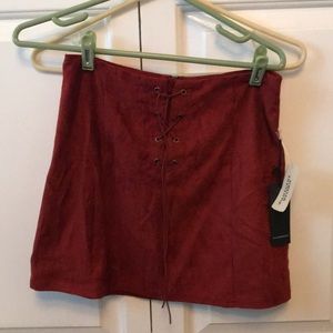 Suede Forever 21 Tie up skirt